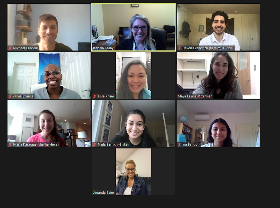 ten men and women on a zoom video call