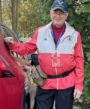 Dr. Lyle Micheli at the Boston Marathon