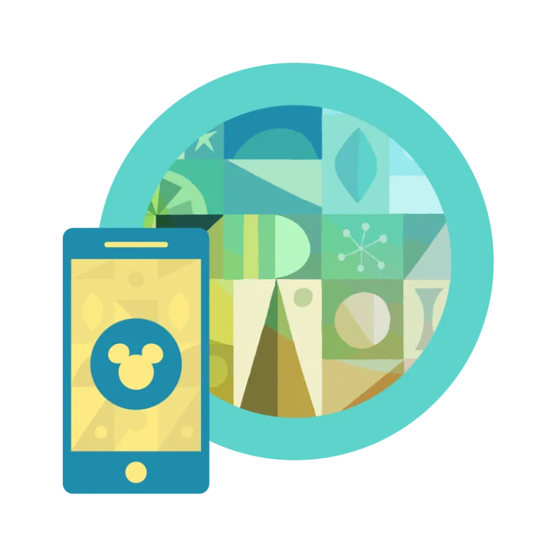 Illustration of a mural inside a circle