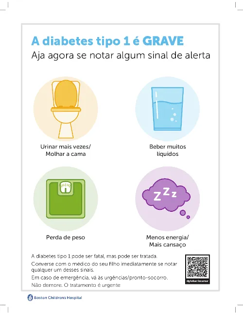 Type 1 diabetes fact sheet in Portuguese