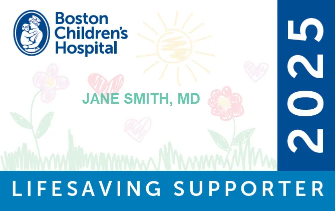 Image of Boston Children's Hospital Alumni Association 2025 membership card.