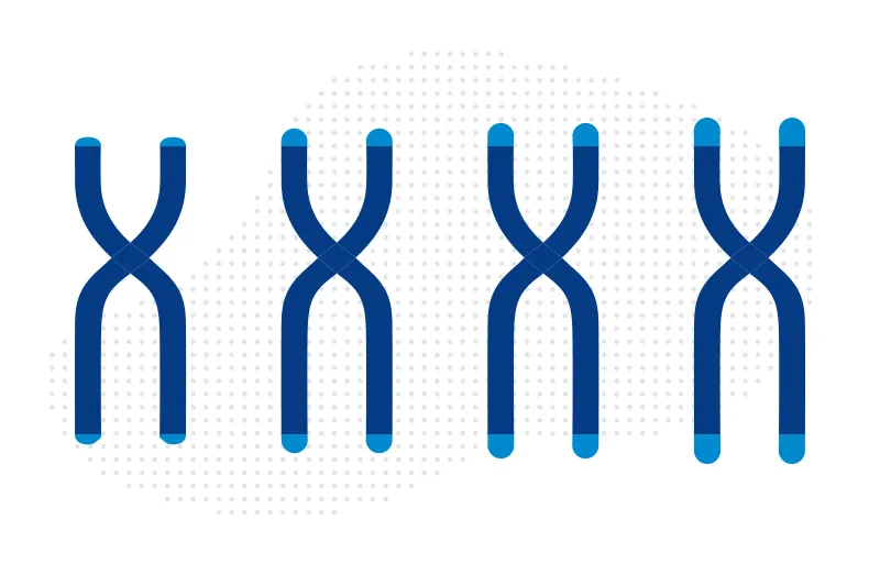 Illustration depicting prematurely shortened telomeres