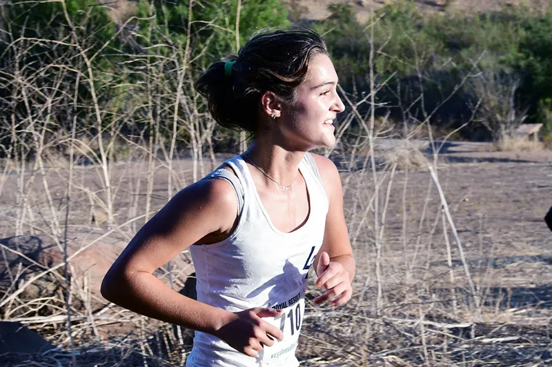 Teenage girl competes in road race