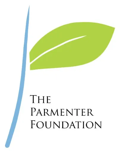 Logo: The Parmenter Foundation — includes a lone leaf hanging off a plant stem